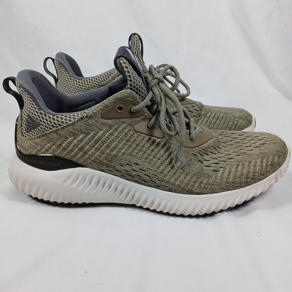 Adidas Alphabounce Beyond Men 8 Olive Cushioned Knit Running Sneaker - Picture 6 of 13